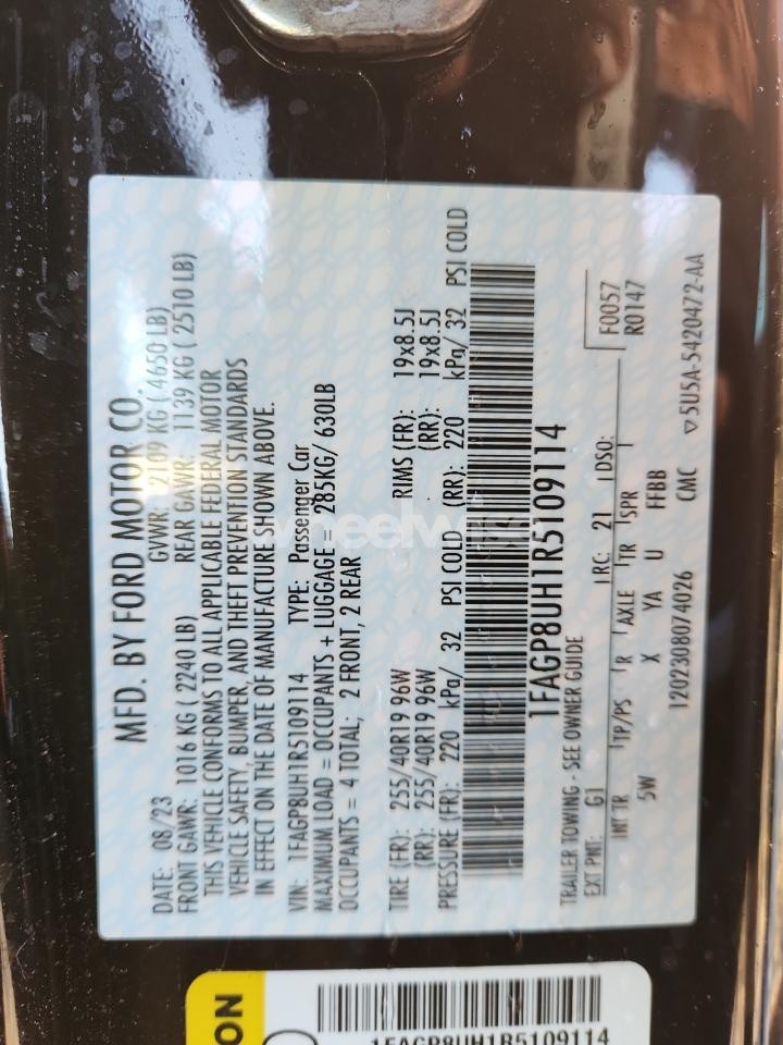 Photo 13 of 2024 FORD MUSTANG (VIN 1FAGP8UH1R5109114)