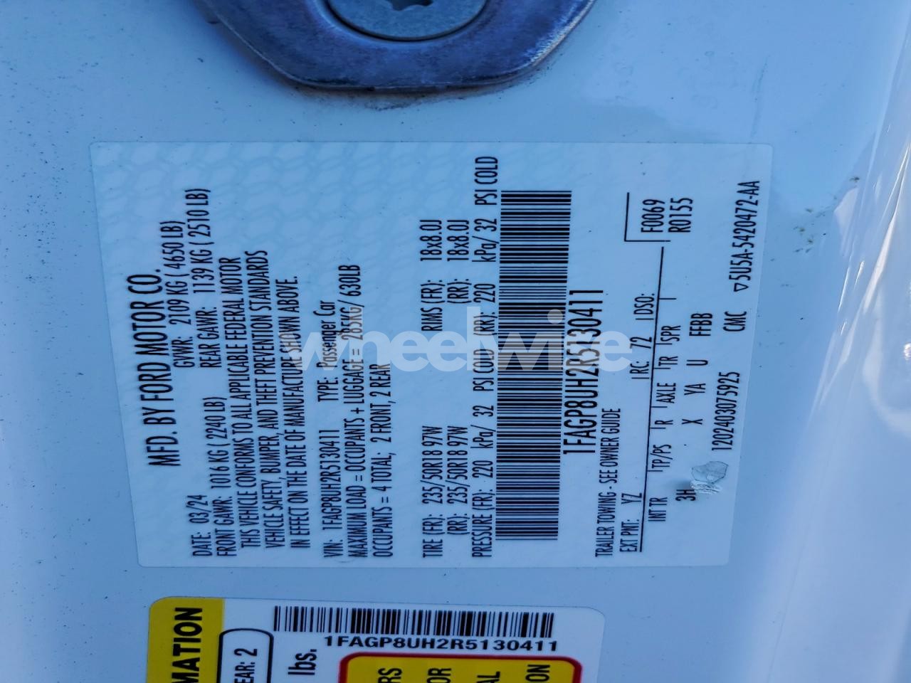 Photo 13 of 2024 FORD MUSTANG (VIN 1FAGP8UH2R5130411)