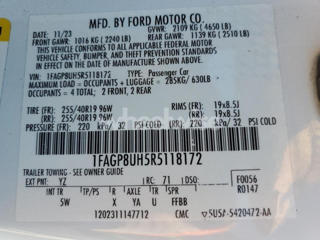 Photo 5 of 2024 FORD MUSTANG (VIN 1FAGP8UH5R5118172)