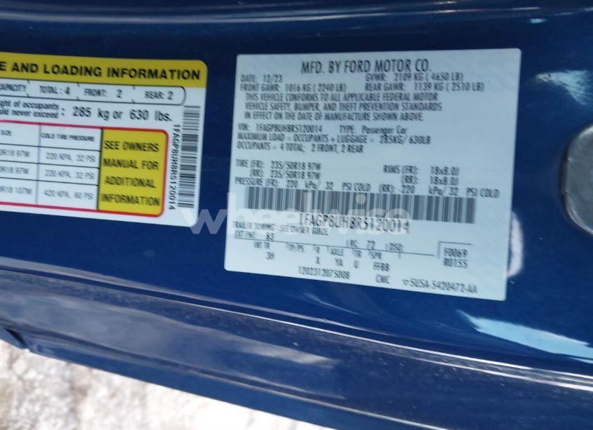 Photo 9 of 2024 Ford Mustang ECOBOOST PREMIUM (VIN 1FAGP8UH8R5120014)