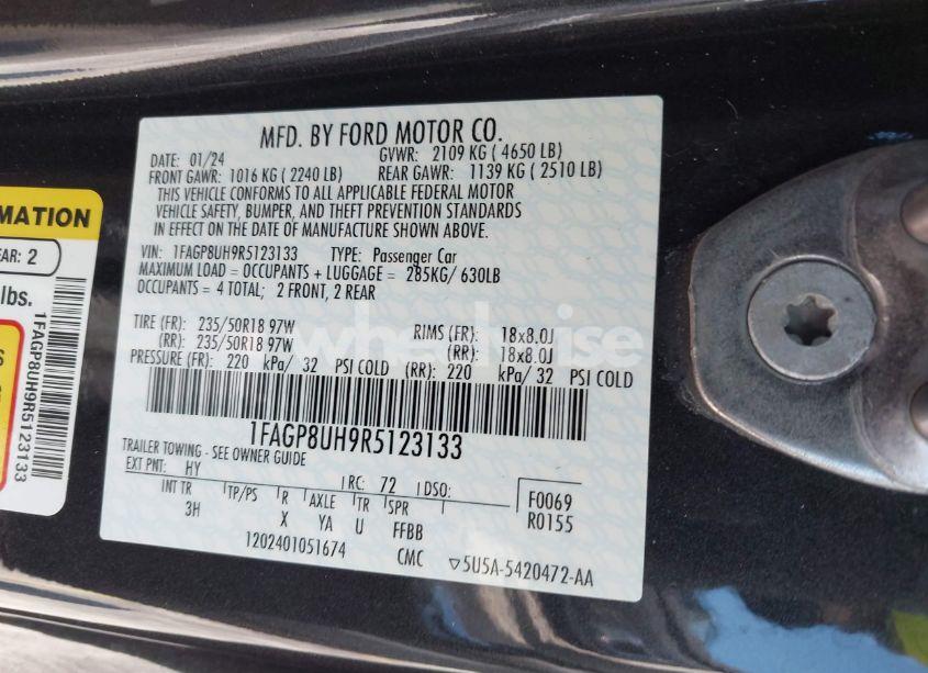 Photo 9 of 2024 Ford Mustang ECOBOOST PREMIUM (VIN 1FAGP8UH9R5123133)