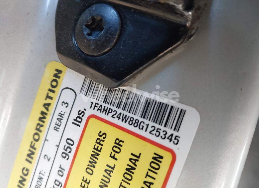 Photo 9 of 2008 Ford Taurus SEL (VIN 1FAHP24W88G125345)