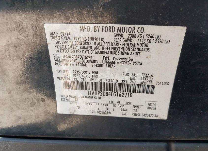 Photo 9 of 2014 Ford Taurus SE (VIN 1FAHP2D84EG162910)