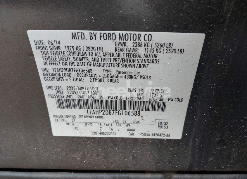 Photo 9 of 2015 Ford Taurus SE (VIN 1FAHP2D87FG106588)