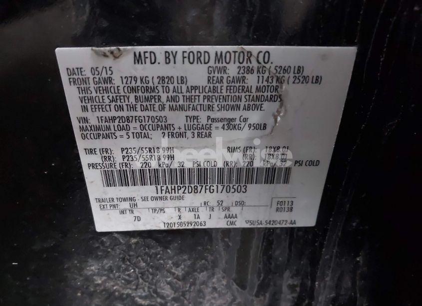 Photo 9 of 2015 Ford Taurus SE (VIN 1FAHP2D87FG170503)