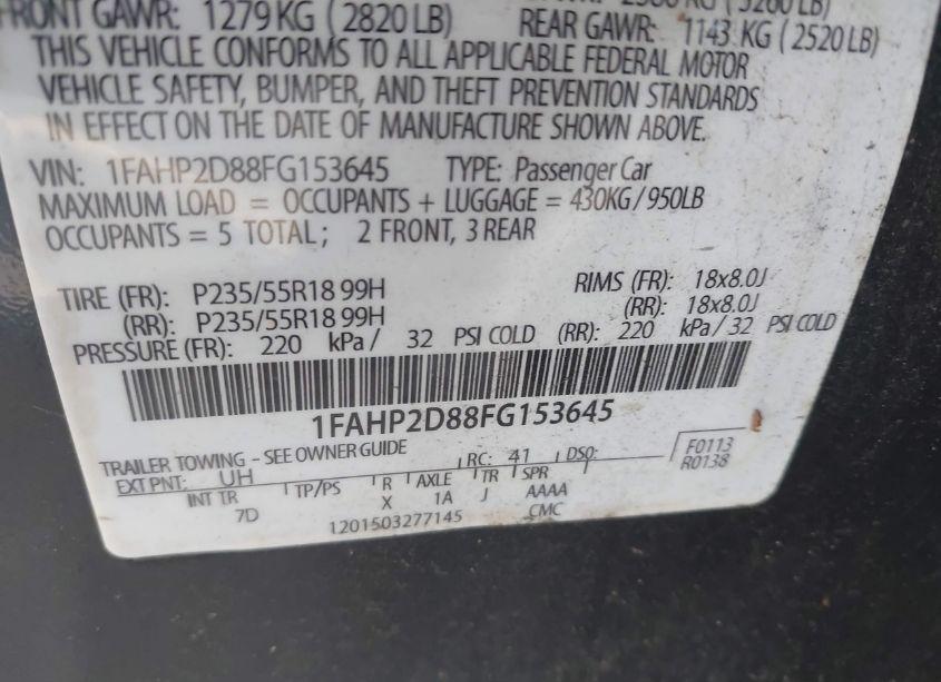 Photo 9 of 2015 Ford Taurus SE (VIN 1FAHP2D88FG153645)