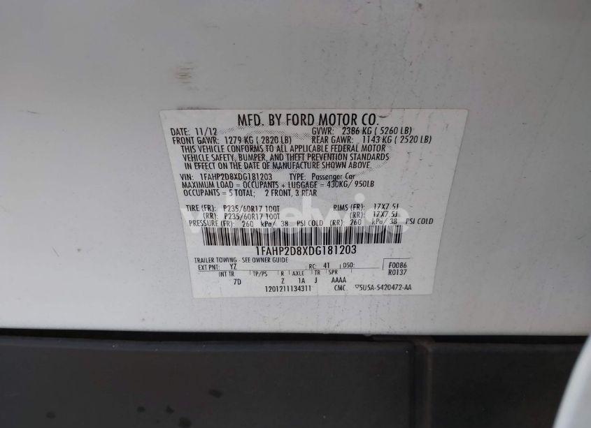 Photo 9 of 2013 Ford Taurus SE (VIN 1FAHP2D8XDG181203)