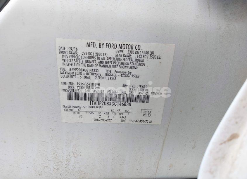 Photo 9 of 2016 Ford Taurus SE (VIN 1FAHP2D8XGG146830)