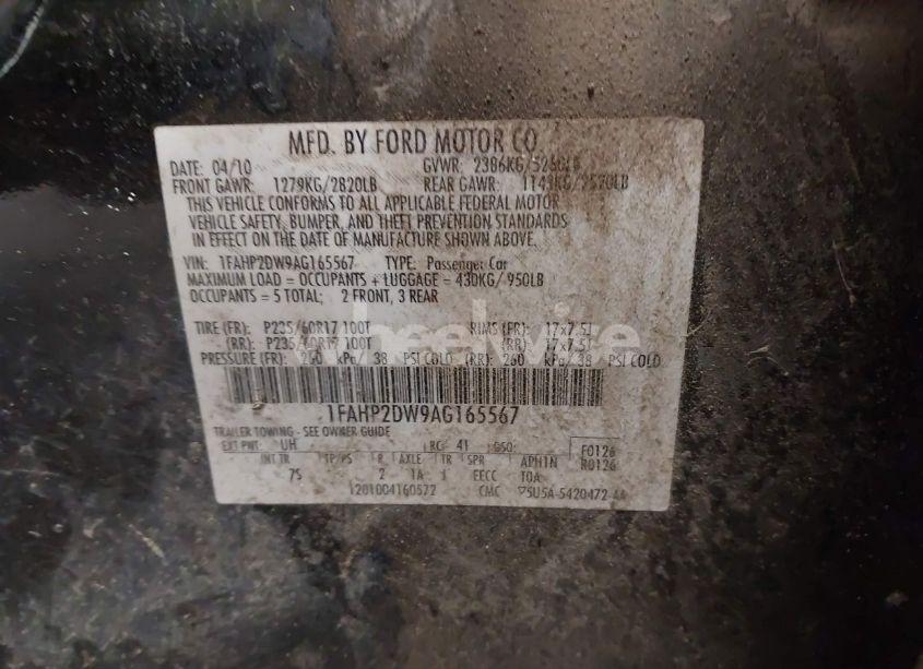 Photo 9 of 2010 Ford Taurus SE (VIN 1FAHP2DW9AG165567)