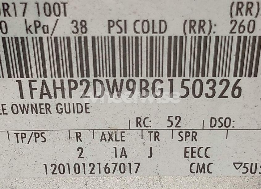 Photo 9 of 2011 Ford Taurus SE (VIN 1FAHP2DW9BG150326)