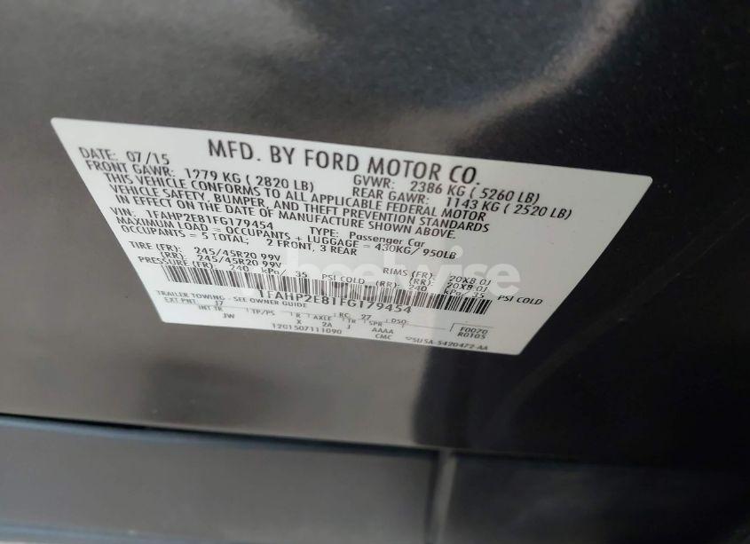 Photo 9 of 2015 Ford Taurus SEL (VIN 1FAHP2E81FG179454)