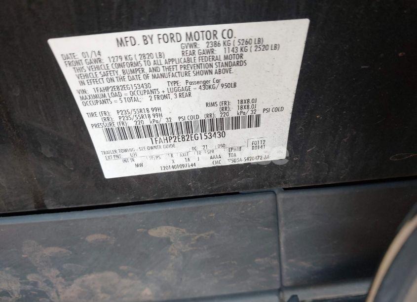 Photo 9 of 2014 Ford Taurus SEL (VIN 1FAHP2E82EG153430)