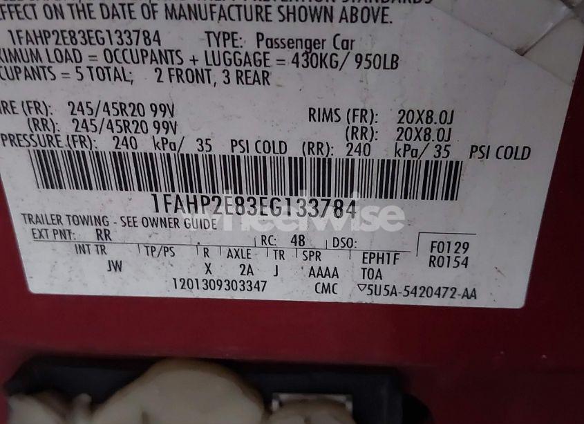 Photo 9 of 2014 Ford Taurus SEL (VIN 1FAHP2E83EG133784)