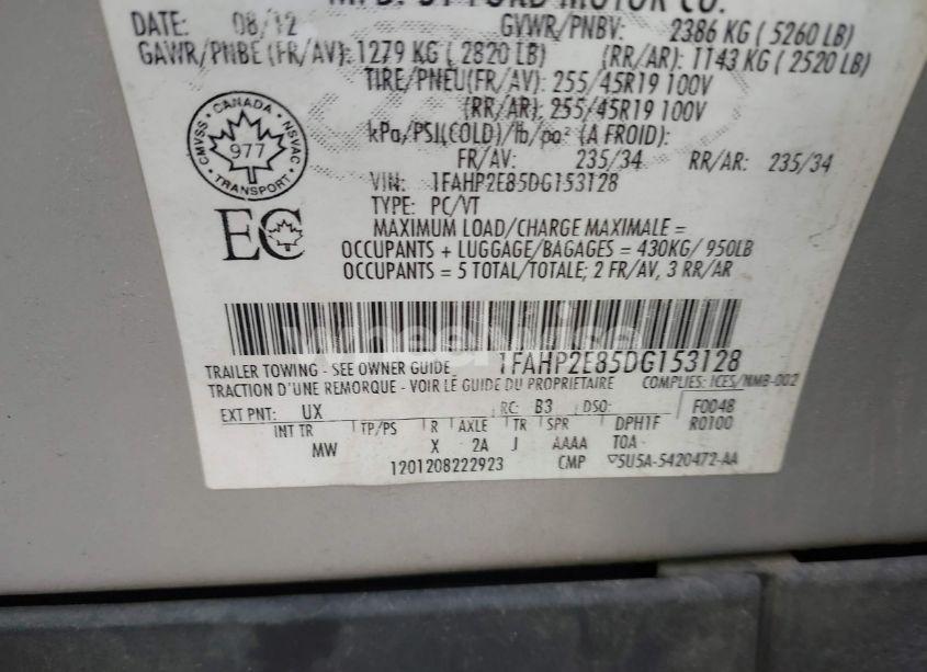 Photo 9 of 2013 Ford Taurus SEL (VIN 1FAHP2E85DG153128)