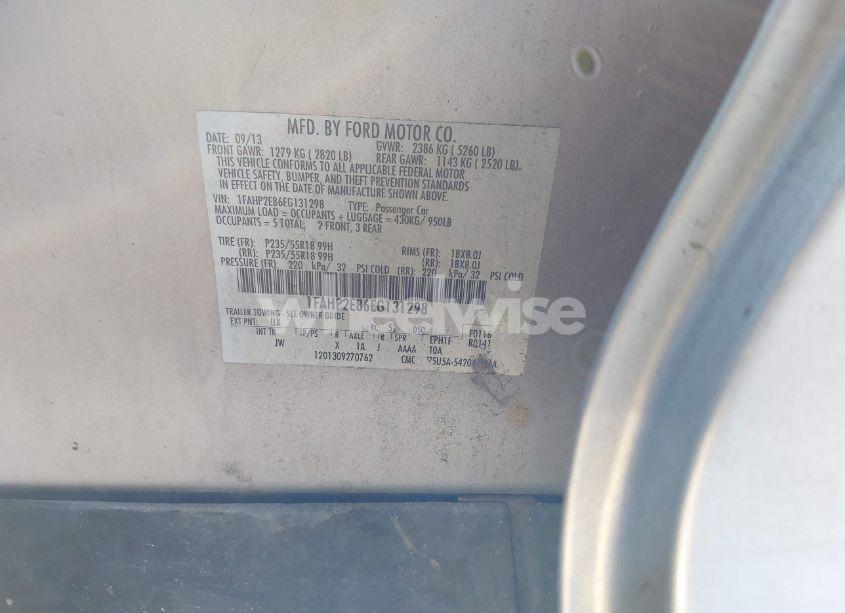 Photo 9 of 2014 Ford Taurus SEL (VIN 1FAHP2E86EG131298)