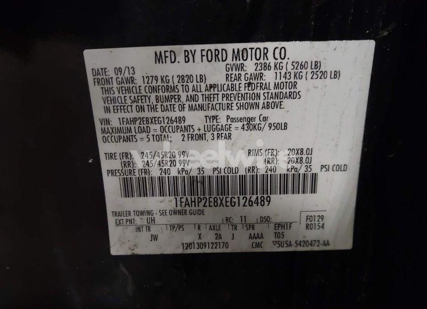 Photo 9 of 2014 Ford Taurus SEL (VIN 1FAHP2E8XEG126489)