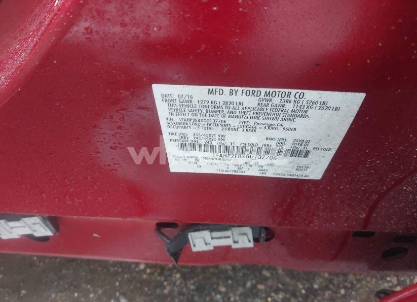 Photo 9 of 2016 Ford Taurus SEL (VIN 1FAHP2E8XGG137706)