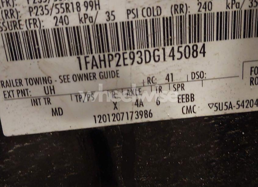 Photo 9 of 2013 Ford Taurus SEL (VIN 1FAHP2E93DG145084)