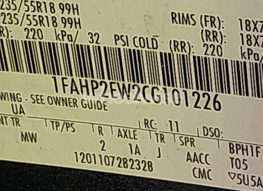 Photo 9 of 2012 Ford Taurus SEL (VIN 1FAHP2EW2CG101226)