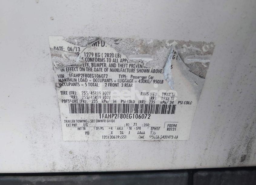 Photo 9 of 2014 Ford Taurus LIMITED (VIN 1FAHP2F80EG106072)