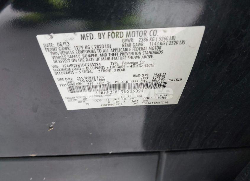 Photo 9 of 2013 Ford Taurus LIMITED (VIN 1FAHP2F81DG235324)