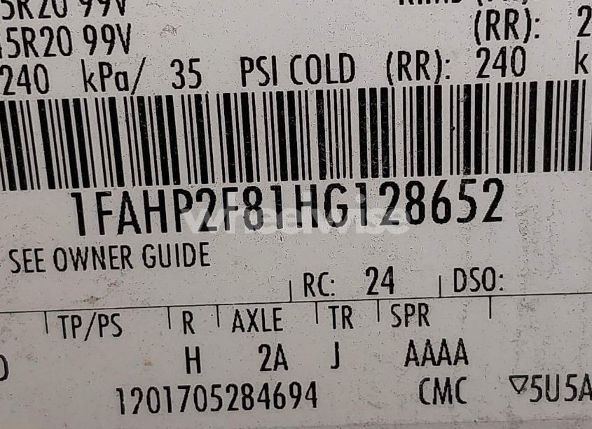 Photo 9 of 2017 Ford Taurus LIMITED (VIN 1FAHP2F81HG128652)