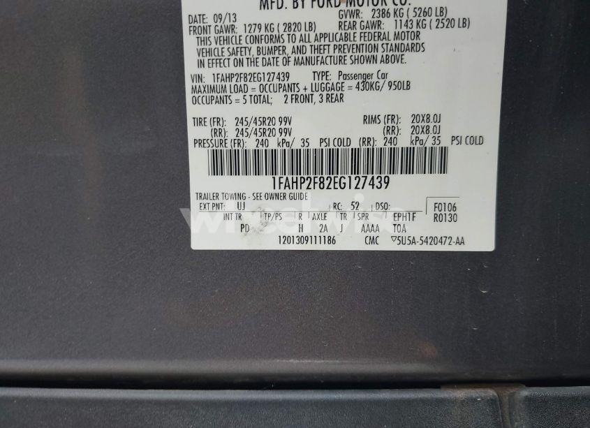 Photo 9 of 2014 Ford Taurus LIMITED (VIN 1FAHP2F82EG127439)