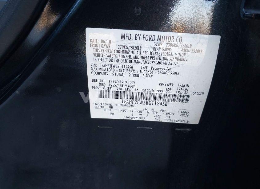 Photo 9 of 2011 Ford Taurus LIMITED (VIN 1FAHP2FW5BG112458)