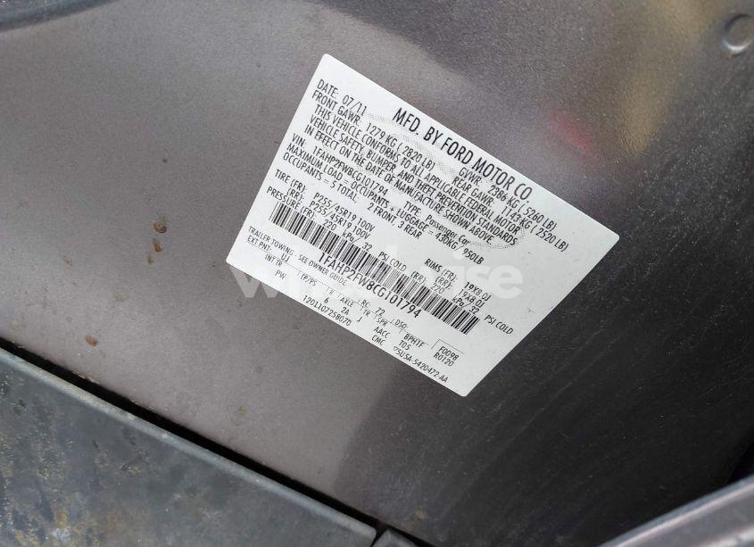 Photo 9 of 2012 Ford Taurus LIMITED (VIN 1FAHP2FW8CG101794)