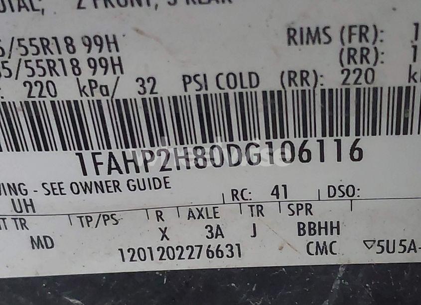 Photo 9 of 2013 Ford Taurus SEL (VIN 1FAHP2H80DG106116)