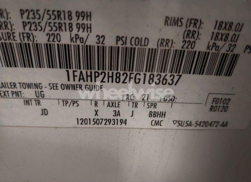 Photo 9 of 2015 Ford Taurus SEL (VIN 1FAHP2H82FG183637)