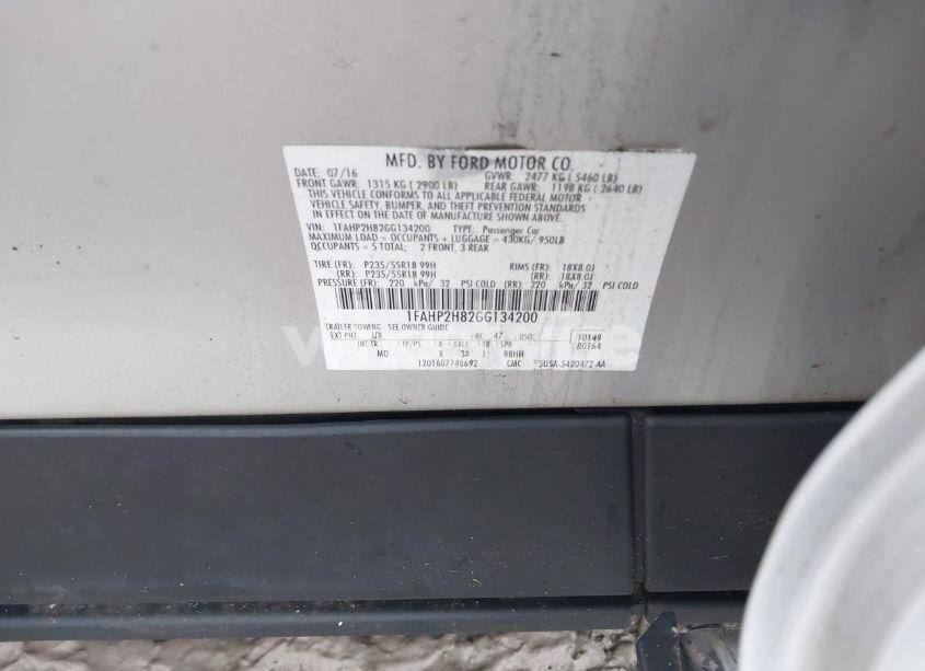 Photo 9 of 2016 Ford Taurus SEL (VIN 1FAHP2H82GG134200)