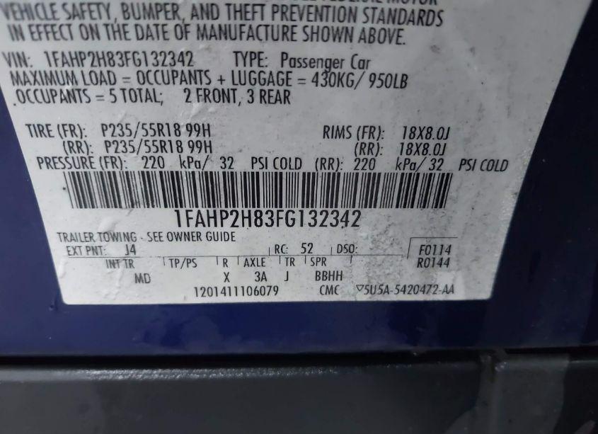 Photo 9 of 2015 Ford Taurus SEL (VIN 1FAHP2H83FG132342)