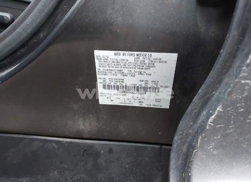 Photo 9 of 2016 Ford Taurus SEL (VIN 1FAHP2H86GG126889)