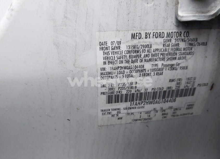 Photo 9 of 2010 Ford Taurus SEL (VIN 1FAHP2HW0AG104408)