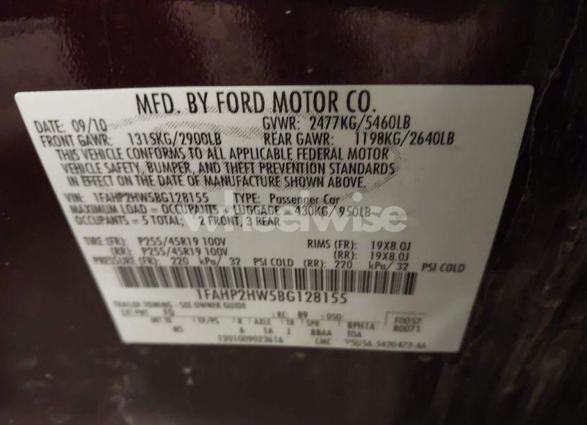 Photo 9 of 2011 Ford Taurus SEL (VIN 1FAHP2HW5BG128155)
