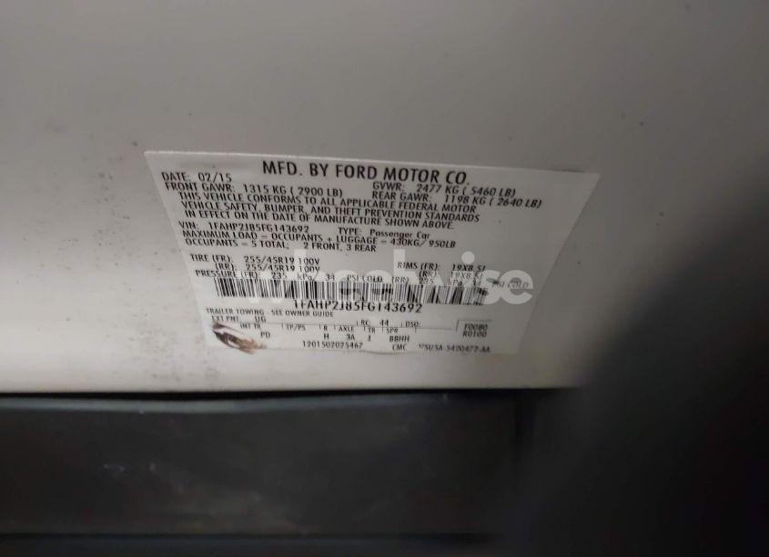 Photo 9 of 2015 Ford Taurus LIMITED (VIN 1FAHP2J85FG143692)