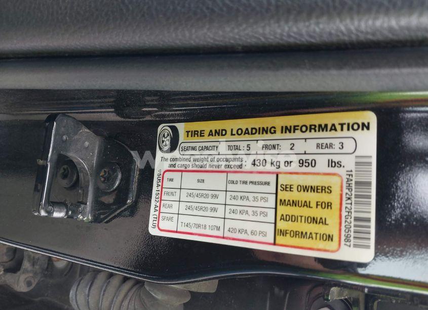 Photo 9 of 2015 Ford Taurus SHO (VIN 1FAHP2KT2FG205987)