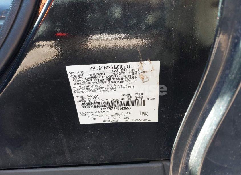 Photo 9 of 2010 Ford Taurus SHO (VIN 1FAHP2KT3AG143668)