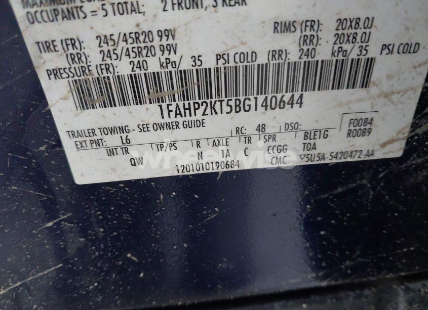 Photo 9 of 2011 Ford Taurus SHO (VIN 1FAHP2KT5BG140644)