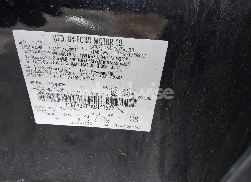 Photo 9 of 2010 Ford Taurus SHO (VIN 1FAHP2KT7AG151529)