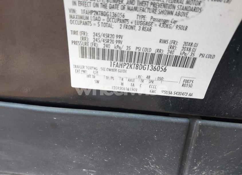 Photo 9 of 2013 Ford Taurus SHO (VIN 1FAHP2KT8DG136056)