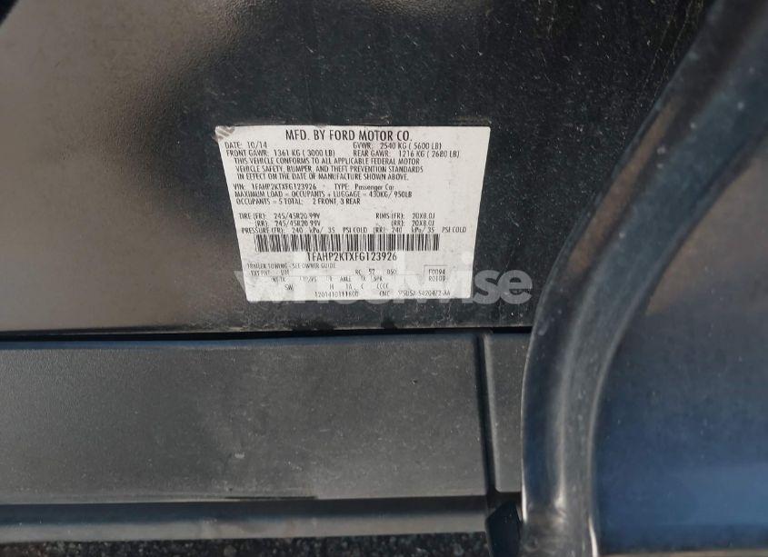 Photo 9 of 2015 Ford Taurus SHO (VIN 1FAHP2KTXFG123926)