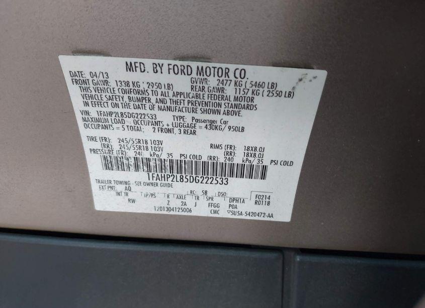 Photo 9 of 2013 Ford Police INTERCEPTOR (VIN 1FAHP2L85DG222533)