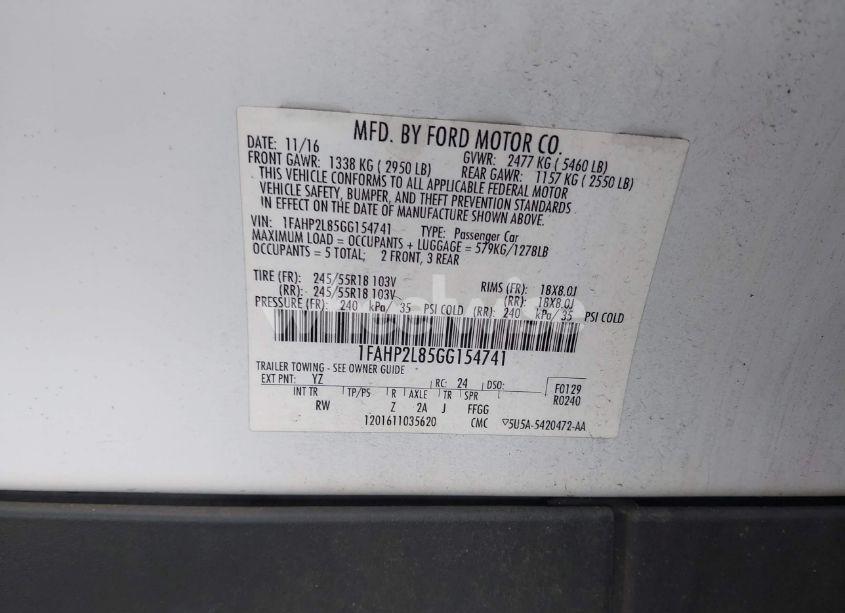 Photo 9 of 2016 Ford Police INTERCEPTOR (VIN 1FAHP2L85GG154741)