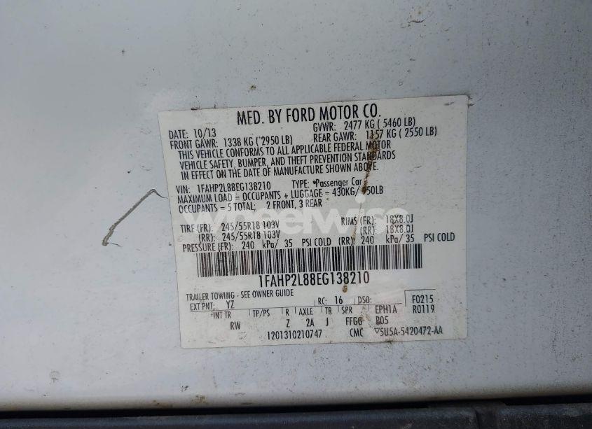 Photo 9 of 2014 Ford Police INTERCEPTOR (VIN 1FAHP2L88EG138210)