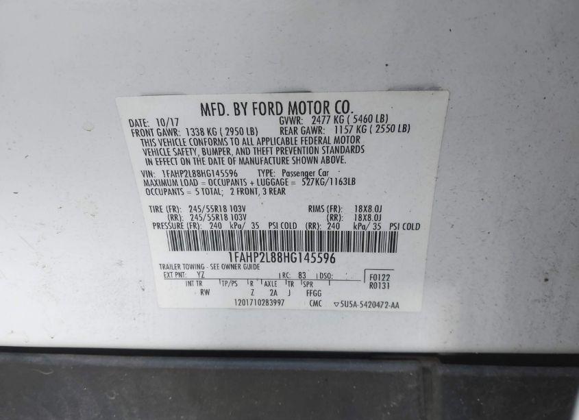 Photo 9 of 2017 Ford Police INTERCEPTOR (VIN 1FAHP2L88HG145596)