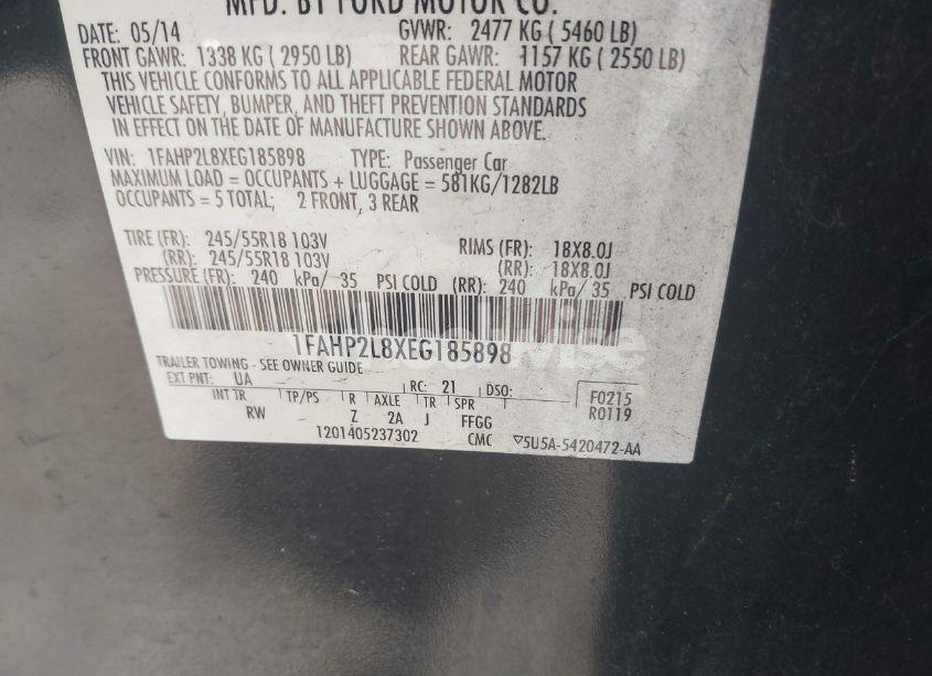 Photo 9 of 2014 Ford Police INTERCEPTOR (VIN 1FAHP2L8XEG185898)