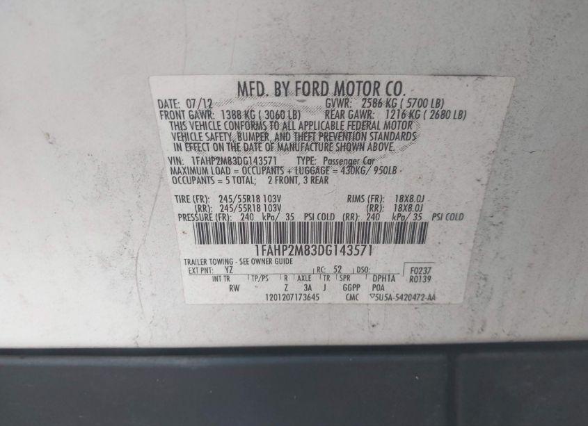 Photo 9 of 2013 Ford Police INTERCEPTOR (VIN 1FAHP2M83DG143571)