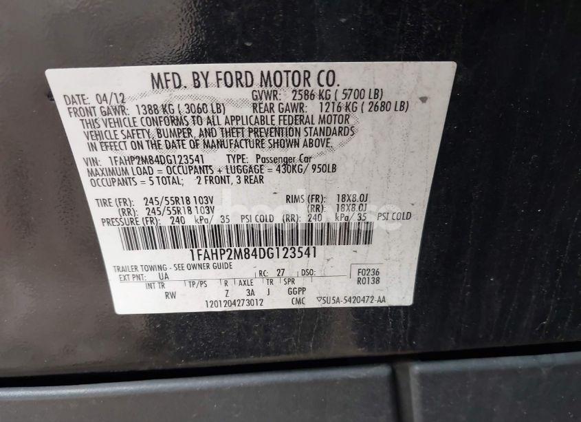 Photo 9 of 2013 Ford Police INTERCEPTOR (VIN 1FAHP2M84DG123541)